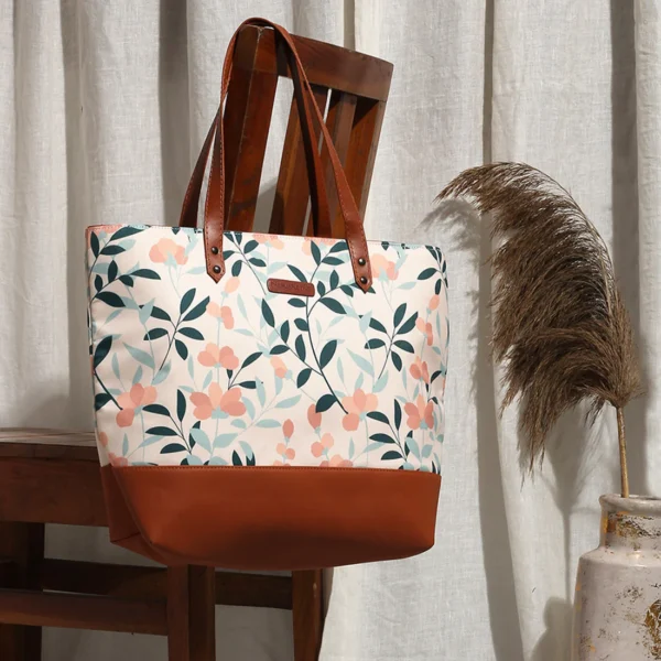 Spacious & Stylish Tote Bags for Daily Use Flower Pattern