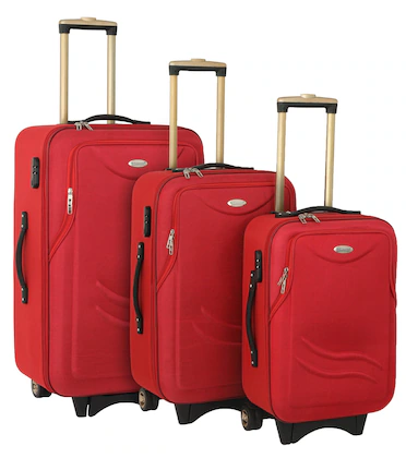 Durable & Stylish Trolley Bags for Travel - 3 Set Red